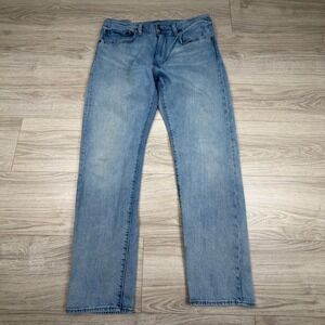 Levis Premium 502 Taper Jeans Mens 34x30 Light Wash Blue Denim 29507-0942